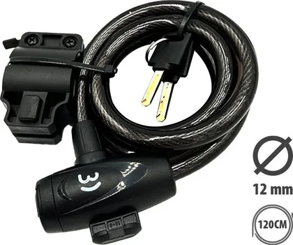 12mm diameter lock 1.2m long with keys + bracket