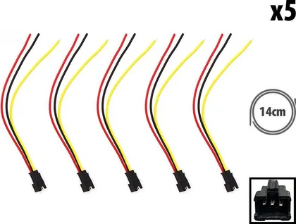 3-pin JST male connector with cable x5