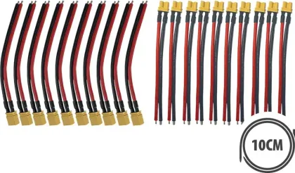 XT30 Connector Pack With Cables X10 Male + X10 Female