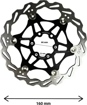 160mm floating brake disc with 44mm bolt circle (2 colors)