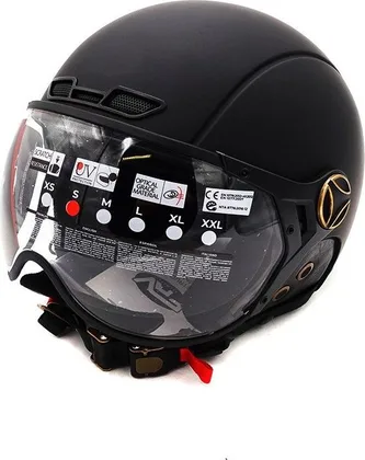 Matte black JET helmet (size S to XL)