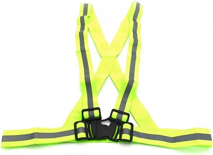 Warning waistcoat with reflective strips - yellow