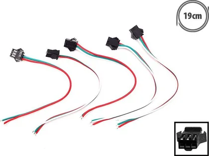 3-pin JST female connector with cable x5