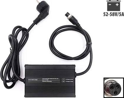52V-58V 5A rapid charger, GX16 socket