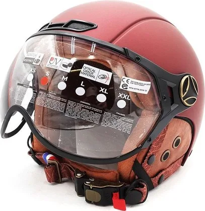 Matte burgundy JET helmet (size S to XL)