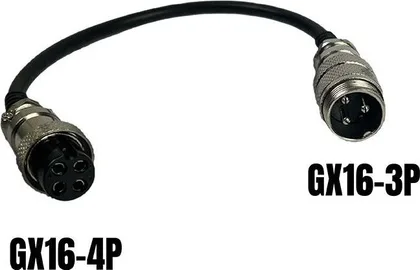 GX16-3 pin male to GX16-4 pin female adapter