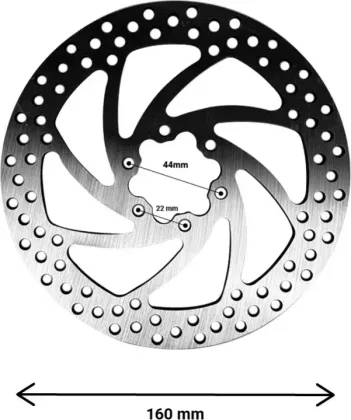 160mm brake disc 2.8mm thickness, 44mm bolt circle diameter