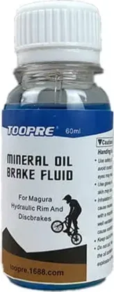Blue mineral oil for hydraulic brakes