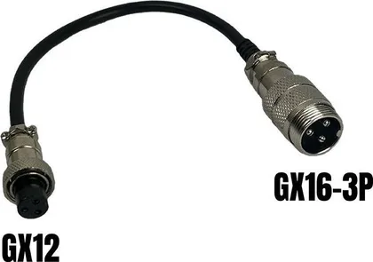 GX16-3P male to GX12-3P female adapter
