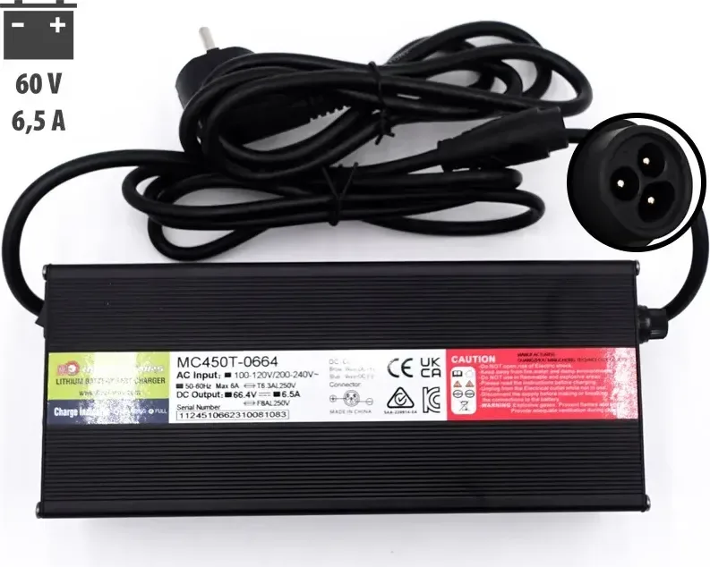 Dualtron rapid charger 60V 6.5A LP-16