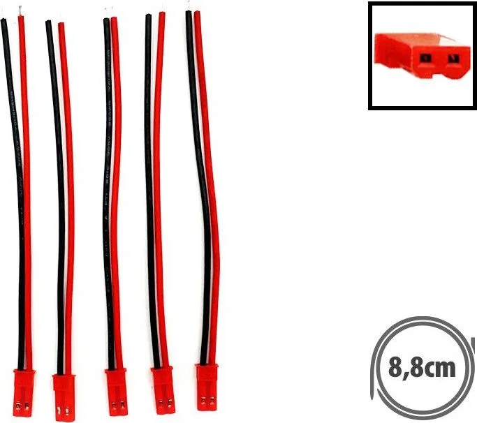 5x Female 2-pin JST SYP cable
