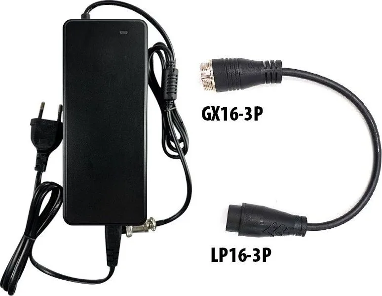 48V ➡️ 54.6V / 2A Charger Pack (+ GX16-LP16-3 Adapter)