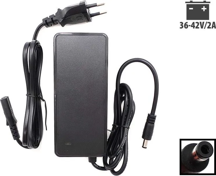 36V - 42V / 2A charger (DC 5.5 - 2.5mm connector)