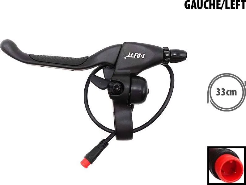 Left Nutt brake lever with integrated bell waterproof connector 30cm