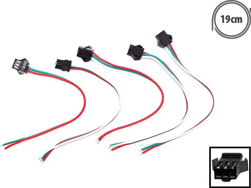3-pin JST female connector with cable x5