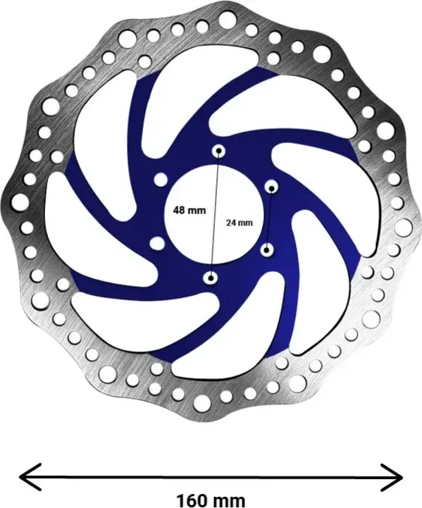 R6 160mm brake disc with 48mm bolt circle diameter (3 colors)