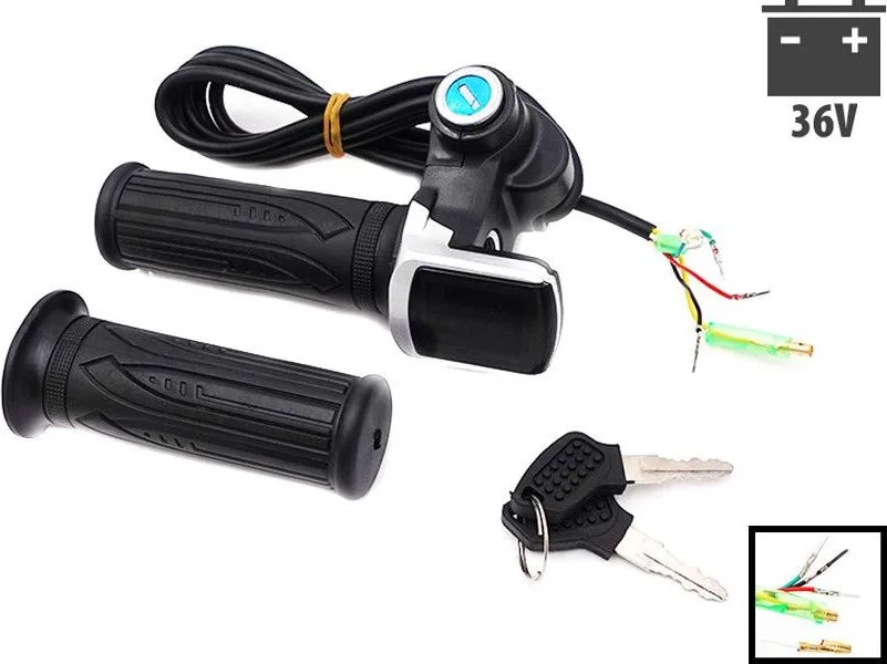 Key-operated Draisienne accelerator handles with 36V LED display