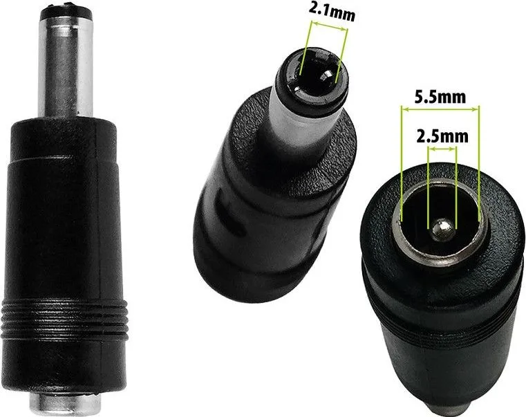 DC5.5-2.5mm ➡️ 2.1mm adapter tip