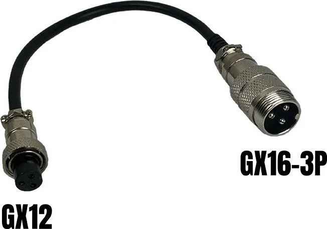 GX16-3P male to GX12-3P female adapter