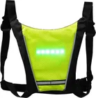 Yellow LED warning waistcoat with remote control