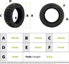 Tire 80/65-6 (255x80) tubeless off-road reinforced