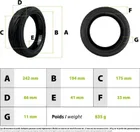 60/65-6.9 Tire with gel for Ninebot G2 rear wheel
