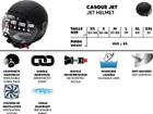 Matte black JET helmet (size S to XL)