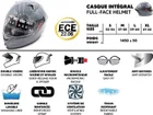 Gray full face helmet (size S to XL)