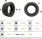 Pneu 9x3.00-5.5 tubeless off road Kukirin G2 Pro (version 2024)