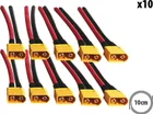 XT60 Male Plugs 10cm Cable x10 pcs