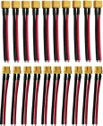 XT60 Connector Pack with Cables 10 Male + 10 Female