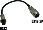 GX16-3P male to GX12-3P female adapter